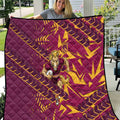 Brisbane Broncos Rugby Quilt Fierce Mascot Geometric Tribal Art