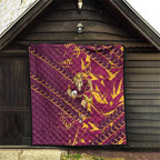 Brisbane Broncos Rugby Quilt Fierce Mascot Geometric Tribal Art
