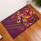 Brisbane Broncos Rugby Rubber Doormat Fierce Mascot Geometric Tribal Art
