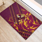 Brisbane Broncos Rugby Rubber Doormat Fierce Mascot Geometric Tribal Art