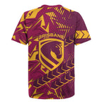 Brisbane Broncos Rugby Rugby Jersey Fierce Mascot Geometric Tribal Art