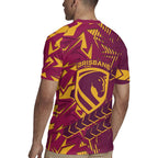 Brisbane Broncos Rugby Rugby Jersey Fierce Mascot Geometric Tribal Art