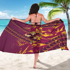 Brisbane Broncos Rugby Sarong Fierce Mascot Geometric Tribal Art