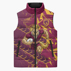 Brisbane Broncos Rugby Sleeveless Puffer Jacket Fierce Mascot Geometric Tribal Art