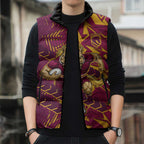 Brisbane Broncos Rugby Sleeveless Puffer Jacket Fierce Mascot Geometric Tribal Art