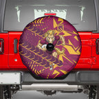 Brisbane Broncos Rugby Spare Tire Cover Fierce Mascot Geometric Tribal Art