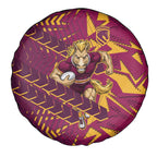 Brisbane Broncos Rugby Spare Tire Cover Fierce Mascot Geometric Tribal Art