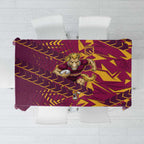 Brisbane Broncos Rugby Tablecloth Fierce Mascot Geometric Tribal Art