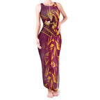 Brisbane Broncos Rugby Tank Maxi Dress Fierce Mascot Geometric Tribal Art