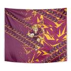 Brisbane Broncos Rugby Tapestry Fierce Mascot Geometric Tribal Art