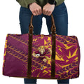Brisbane Broncos Rugby Travel Bag Fierce Mascot Geometric Tribal Art