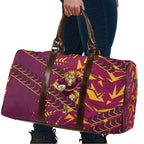 Brisbane Broncos Rugby Travel Bag Fierce Mascot Geometric Tribal Art