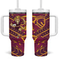 Brisbane Broncos Rugby Tumbler With Handle Fierce Mascot Geometric Tribal Art
