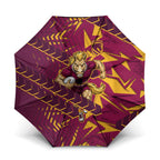 Brisbane Broncos Rugby Umbrella Fierce Mascot Geometric Tribal Art