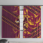 Brisbane Broncos Rugby Window Curtain Fierce Mascot Geometric Tribal Art