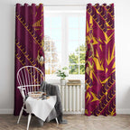 Brisbane Broncos Rugby Window Curtain Fierce Mascot Geometric Tribal Art