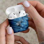 Cronulla Sutherland Sharks Rugby AirPods Case Fierce Mascot Geometric Tribal Art