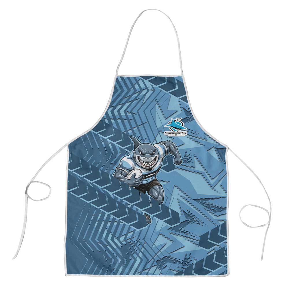 Cronulla Sutherland Sharks Rugby Apron Fierce Mascot Geometric Tribal Art