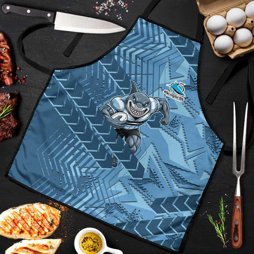 Cronulla Sutherland Sharks Rugby Apron Fierce Mascot Geometric Tribal Art
