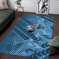 Cronulla Sutherland Sharks Rugby Area Rug Fierce Mascot Geometric Tribal Art