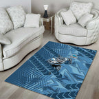 Cronulla Sutherland Sharks Rugby Area Rug Fierce Mascot Geometric Tribal Art