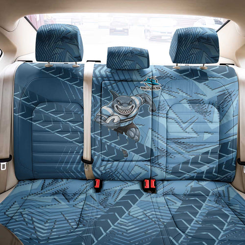 Cronulla Sutherland Sharks Rugby Back Car Seat Cover Fierce Mascot Geometric Tribal Art