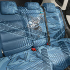 Cronulla Sutherland Sharks Rugby Back Car Seat Cover Fierce Mascot Geometric Tribal Art