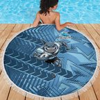 Cronulla Sutherland Sharks Rugby Beach Blanket Fierce Mascot Geometric Tribal Art