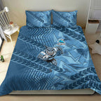 Cronulla Sutherland Sharks Rugby Bedding Set Fierce Mascot Geometric Tribal Art