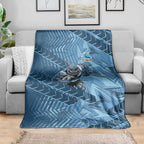 Cronulla Sutherland Sharks Rugby Blanket Fierce Mascot Geometric Tribal Art