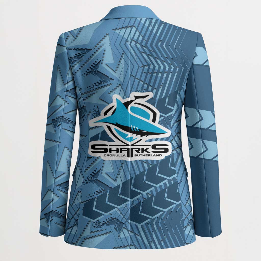 Cronulla Sutherland Sharks Rugby Blazer Fierce Mascot Geometric Tribal Art