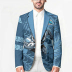 Cronulla Sutherland Sharks Rugby Blazer Fierce Mascot Geometric Tribal Art