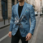Cronulla Sutherland Sharks Rugby Blazer Fierce Mascot Geometric Tribal Art