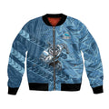 Cronulla Sutherland Sharks Rugby Bomber Jacket Fierce Mascot Geometric Tribal Art