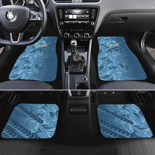 Cronulla Sutherland Sharks Rugby Car Mats Fierce Mascot Geometric Tribal Art