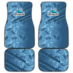 Cronulla Sutherland Sharks Rugby Car Mats Fierce Mascot Geometric Tribal Art