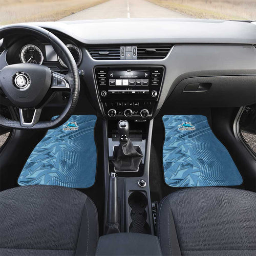 Cronulla Sutherland Sharks Rugby Car Mats Fierce Mascot Geometric Tribal Art