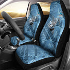 Cronulla Sutherland Sharks Rugby Car Seat Cover Fierce Mascot Geometric Tribal Art