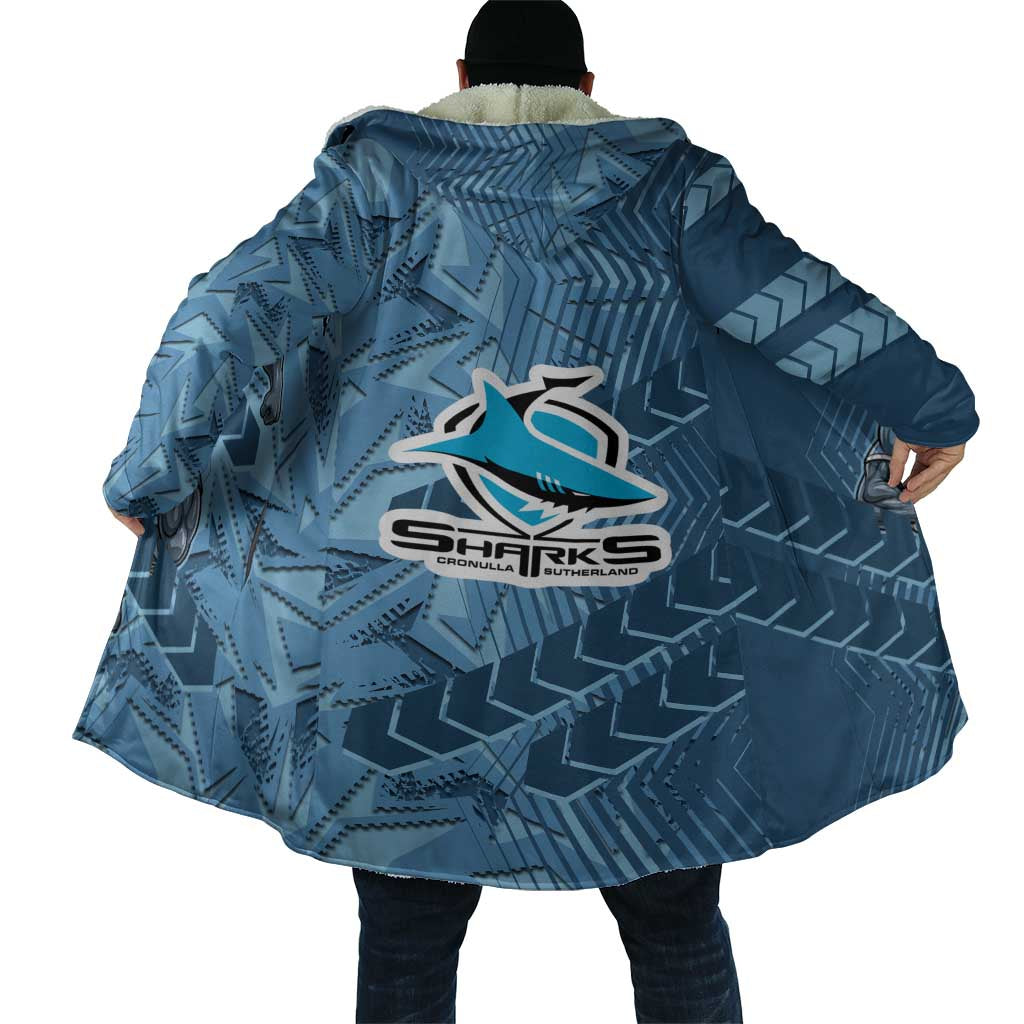 Cronulla Sutherland Sharks Rugby Cloak Fierce Mascot Geometric Tribal Art