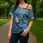 Cronulla Sutherland Sharks Rugby Cross Shoulder Shirt Fierce Mascot Geometric Tribal Art