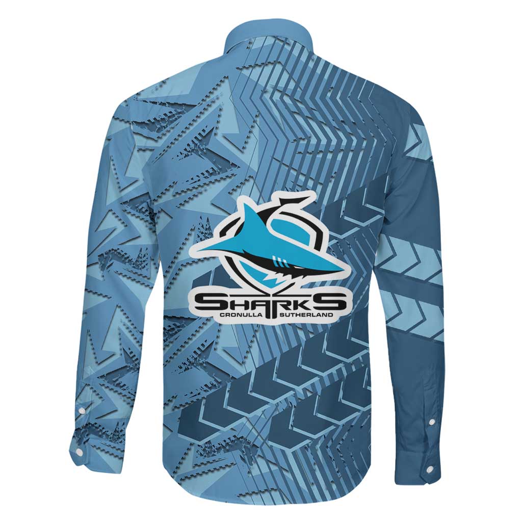 Cronulla Sutherland Sharks Rugby Family Matching Mermaid Dress and Hawaiian Shirt Fierce Mascot Geometric Tribal Art