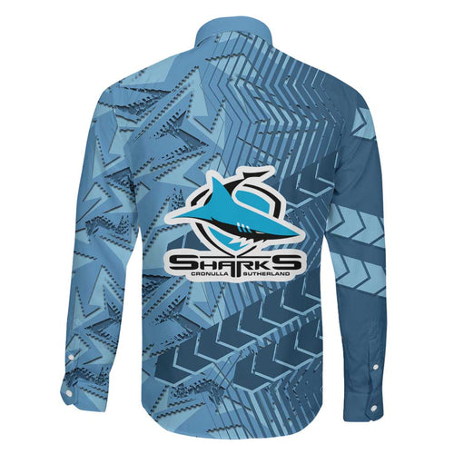 Cronulla Sutherland Sharks Rugby Family Matching Mermaid Dress and Hawaiian Shirt Fierce Mascot Geometric Tribal Art