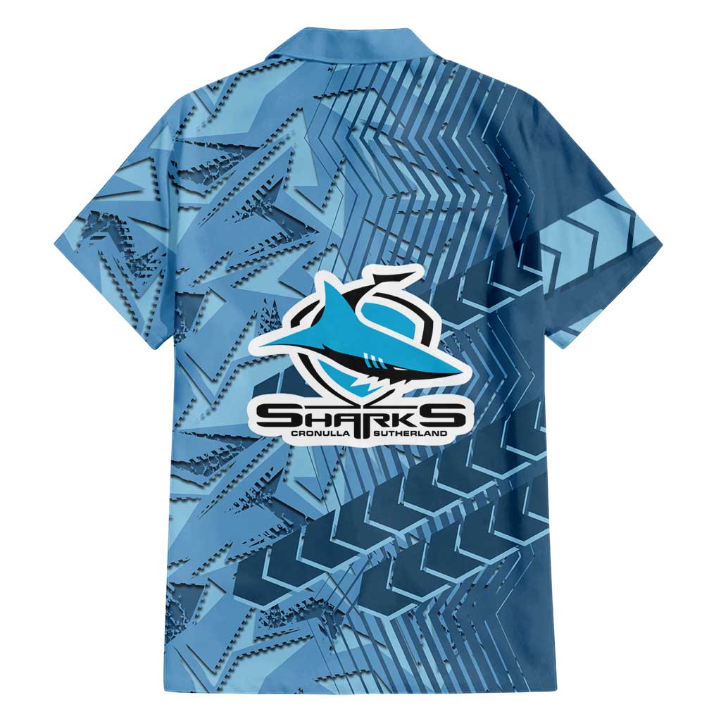 Cronulla Sutherland Sharks Rugby Family Matching Summer Maxi Dress and Hawaiian Shirt Fierce Mascot Geometric Tribal Art