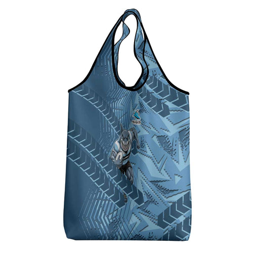 Cronulla Sutherland Sharks Rugby Grocery Bag Fierce Mascot Geometric Tribal Art