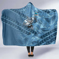 Cronulla Sutherland Sharks Rugby Hooded Blanket Fierce Mascot Geometric Tribal Art