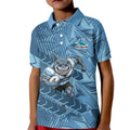 Cronulla Sutherland Sharks Rugby Kid Polo Shirt Fierce Mascot Geometric Tribal Art