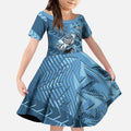 Cronulla Sutherland Sharks Rugby Kid Short Sleeve Dress Fierce Mascot Geometric Tribal Art
