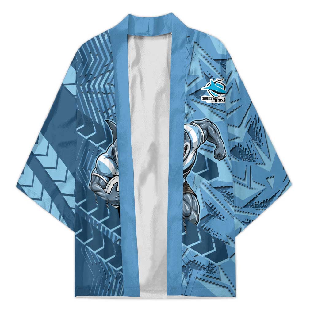 Cronulla Sutherland Sharks Rugby Kimono Fierce Mascot Geometric Tribal Art