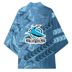 Cronulla Sutherland Sharks Rugby Kimono Fierce Mascot Geometric Tribal Art