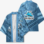Cronulla Sutherland Sharks Rugby Kimono Fierce Mascot Geometric Tribal Art